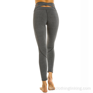 Matan Manyan Yankunan Yoga Pants Cross Belt